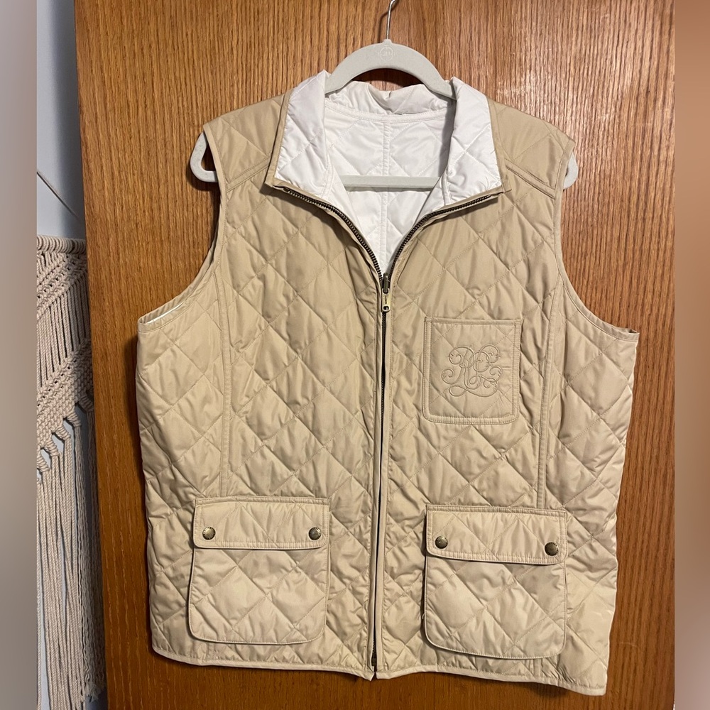 Lauren Quilted Reversible Vest Sz 1X